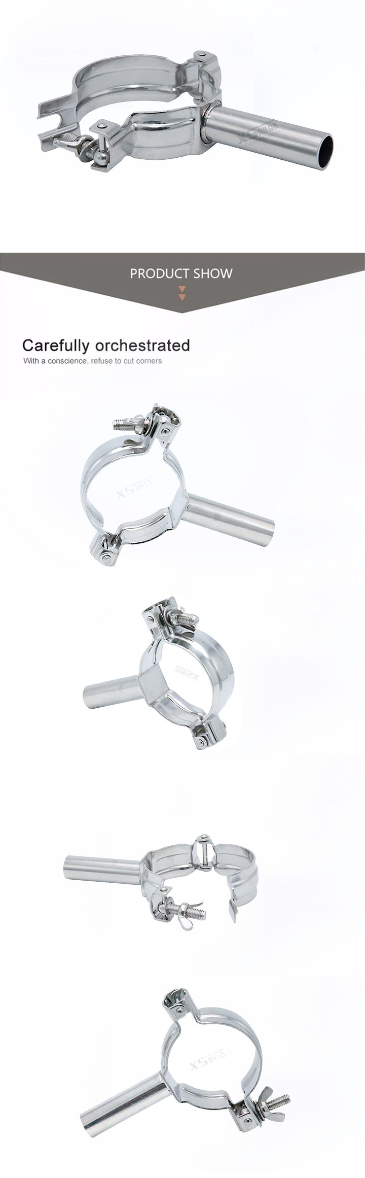 Soporte de tubo redondo SS304 de acero inoxidable